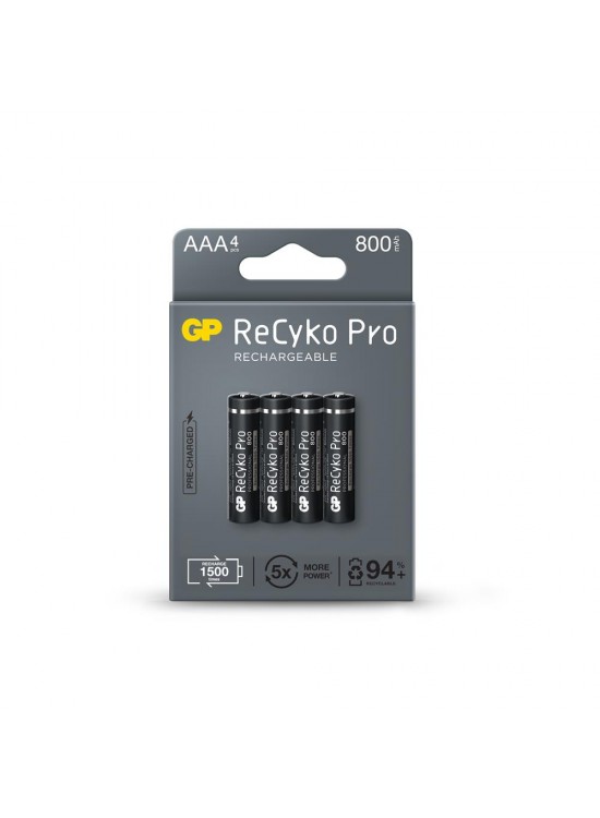GP AAA 800 mAh Şarjlı İnce Kalem Pil 4'lü Paket Recyko GP AAA 800 mAh Şarjlı İnce Kalem Pil 4'lü Paket Recyko