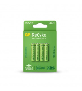 GP AAA 950 mAh Şarjlı İnce Kalem Pil 4'lü Paket GP100AAHCEMTR-4LÜ