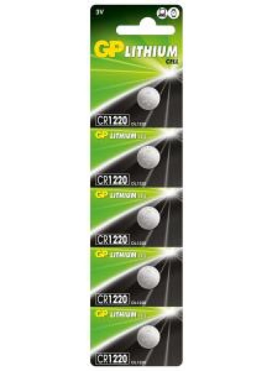 Gp CR1220-C5 3V Lityum Düğme Pil 5'li Paket Gp CR1220-C5 3V Lityum Düğme Pil 5'li Paket