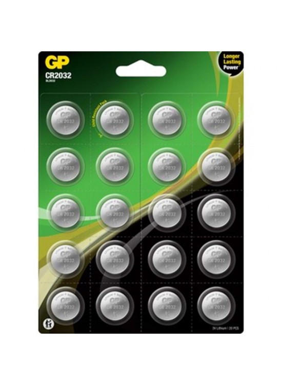 GP CR2032-2CAI20 3V Lityum Pil 20 li Kart GP CR2032-2CAI20 3V Lityum Pil 20 li Kart