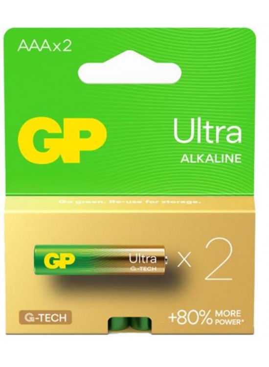 GP G-Tech LR03 AAA Boy Ultra Alkalin İnce Kalem Pil 2'li Paket GP24AU-2U2 GP G-Tech LR03 AAA Boy Ultra Alkalin İnce Kalem Pil 2'li Paket GP24AU-2U2