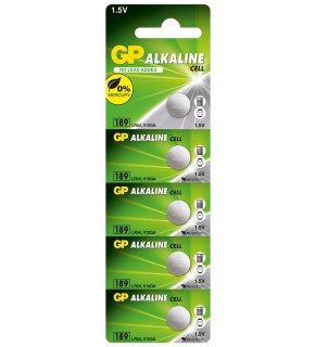 GP GP189-C5 LR54 AG10-LR1130 Alkalin Düğme Pil 5'li Paket
