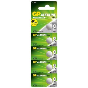 GP GPA76-C5 LR44 AG13 Alkalin Düğme Pil 5'li Paket