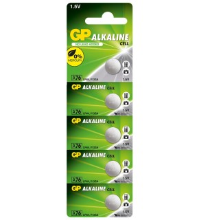GP GPA76-C5 LR44 AG13 Alkalin Düğme Pil 5'li Paket