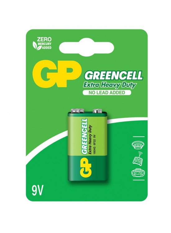 GP Greencel 9V Çinko Pil Tekli Paket GP1604G-2U1 GP Greencel 9V Çinko Pil Tekli Paket GP1604G-2U1
