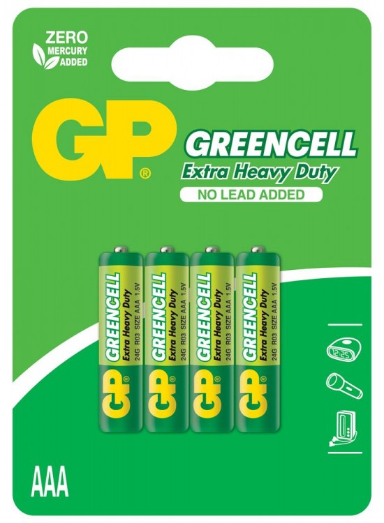 GP Greencel R03 AAA Boy İnce Çinko Kalem Pil 4'lü Paket GP24G-U4 GP Greencel R03 AAA Boy İnce Çinko Kalem Pil 4'lü Paket GP24G-U4