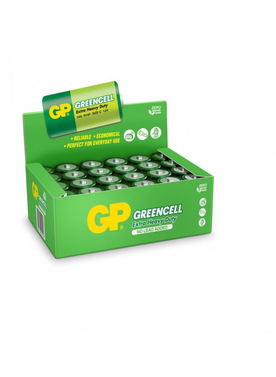 GP Greencel R14 Orta Boy Çinko Pil 24'lü Paket GP14G-2S2