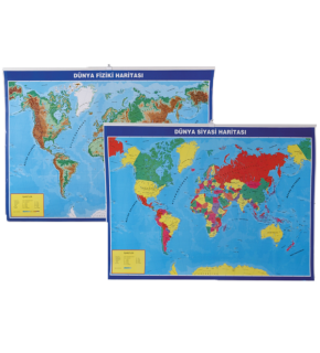Gülpaş Harita Dünya Siyasi-Fiziki Çıtalı 70x100 998