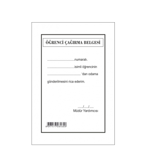 Gülpaş Öğrenci Çağırma Belgesi 8x17 460