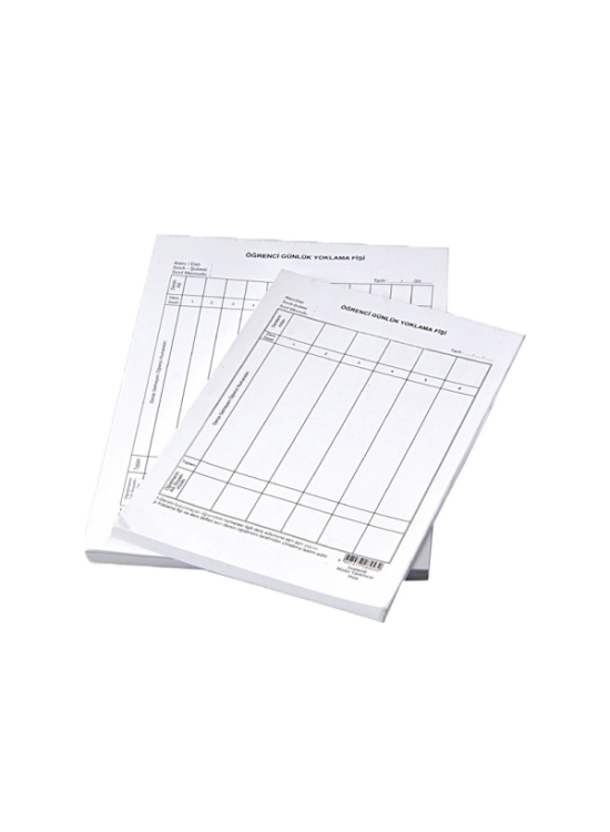 Gülpaş Öğrenci Yoklama Fişi 10 Derslik 100 Lü