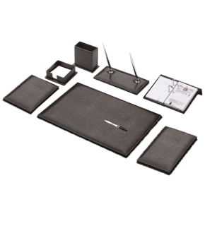 Gülpaş Sümen Takımı 9 Parça Napa Suni Deri Sade Çift Kalemli Siyah 907