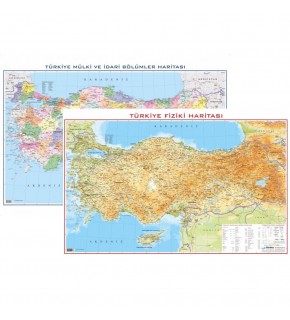 Gürbüz Türkiye Fiziki / Siyasi Çift Taraflı 50x70 CM