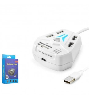 HADRON A068W USB Combo Hub Kart Okuyucu 8 Port Beyaz