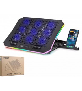 Hadron Dcxa19 Notebook Soğutucu 9-Fan + Telefon Standı 14-18 RGB Siyah