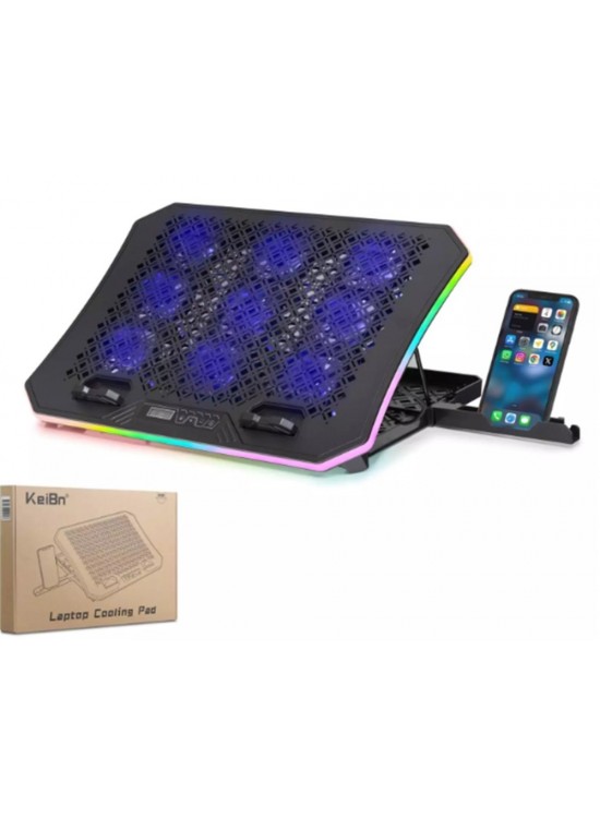 Hadron Dcxa19 Notebook Soğutucu 9-Fan + Telefon Standı 14-18 RGB Siyah