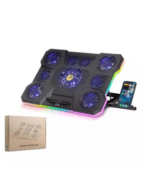 Hadron Dcxa21 Notebook Soğutucu 9-Fan + Telefon Standı 14-18 RGB Siyah