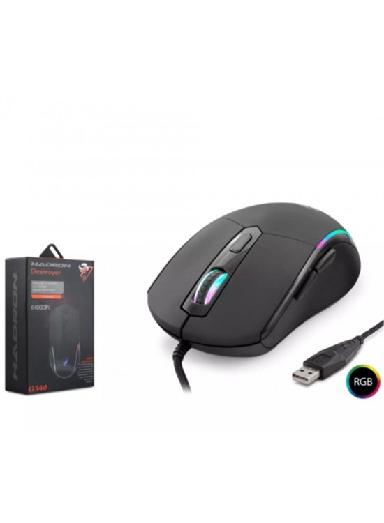 Hadron Destroyer G340 Rgb 6 Buttons Usb 6400 Dpı Oyuncu Mouse (1,40cm Kablo Uzunluğu)