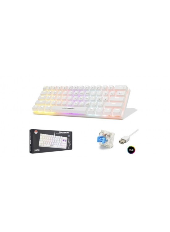 Hadron G508B Kablolu Oyuncu Mini Klavye Mekanik Blue Switch Rgb Q Beyaz