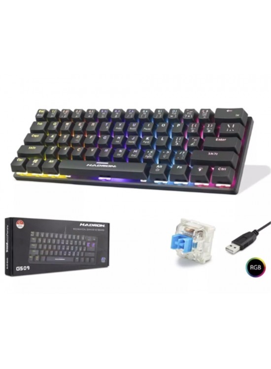 Hadron G509B Siyah Mekanik Gaming Mini Klavye Blue Switch RGB
