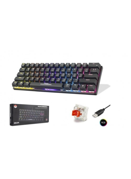 Hadron G509R Kablolu Oyuncu Mini Klavye Mekanik Red Switch Rgb Q Siyah