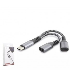 Hadron Gj-017 Type-C To 2-Type-C F Kablo Car Şarj 100W Siyah