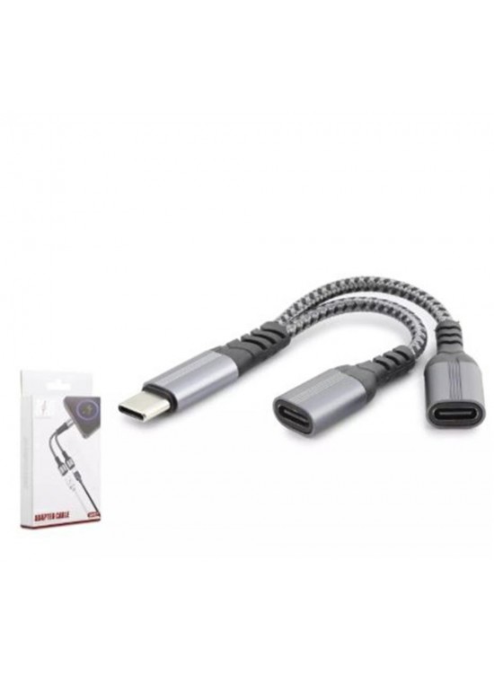 Hadron Gj-017 Type-C To 2-Type-C F Kablo Car Şarj 100W Siyah