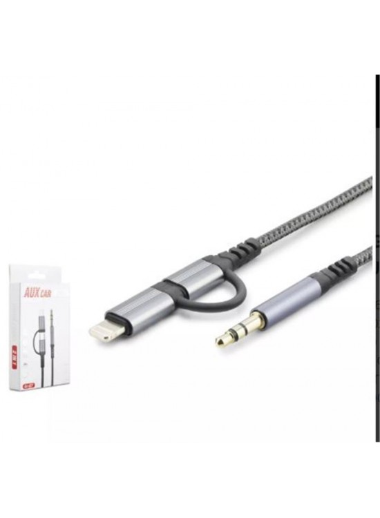 HADRON GJ-027 3.5MM TO TYPE-C + LIGHTNING KABLO AUX CAR SİYAH HADRON GJ-027 3.5MM TO TYPE-C + LIGHTNING KABLO AUX CAR SİYAH