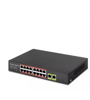 HADRON HD16 POE SWITCH 2UPLINK 16+2 10-100-1000 MBPS 16PORT