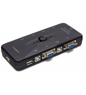 Hadron Hd230 Vga Usb Kvm Switch 4Giriş 1Çıkış Siyah 4 Farkı Bilgisayarı Tek Ekrana Bağlar