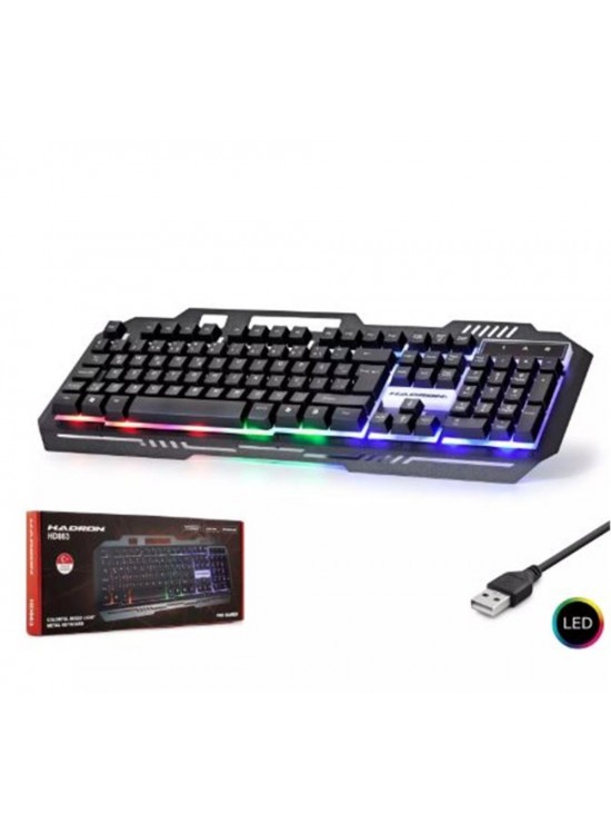 Hadron Hd863 Kablolu Oyuncu Klavye Metal Led Q Siyah