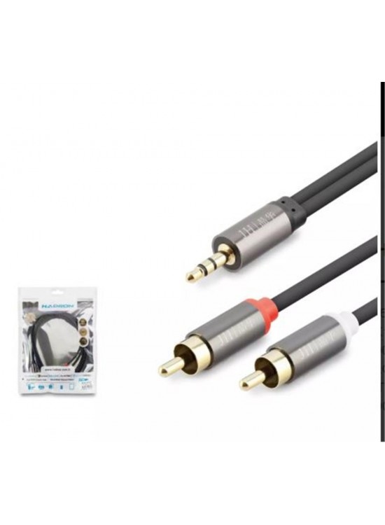 HADRON HDX1067 1.5M  3.5MM TO 2RCA KABLO 2LINE GOLD  SİYAH