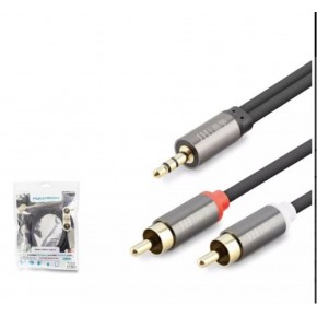 HADRON HDX1068 3.5MM TO 2RCA KABLO 2LINE GOLD 3M SİYAH