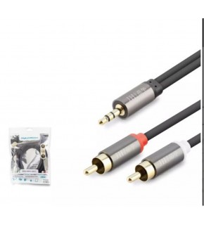 HADRON HDX1068 3.5MM TO 2RCA KABLO 2LINE GOLD 3M SİYAH