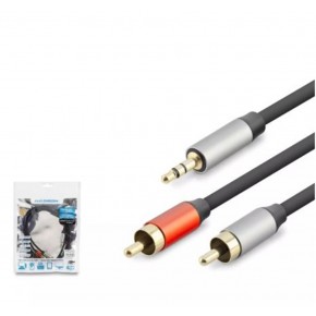 HADRON HDX1073 3.5MM TO 2RCA KABLO 2LINE GOLD 1.5M SİYAH