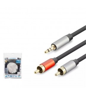HADRON HDX1074 3.5MM TO 2RCA KABLO 2LINE GOLD 3M SİYAH