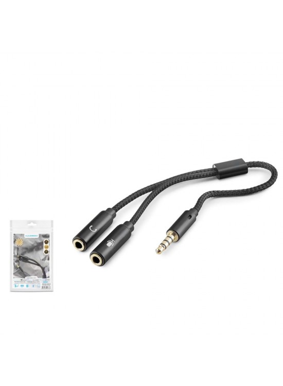 HADRON HDX1083 3.5 mm Kulaklık Mikrofon Ayırıcı Kablo 23 cm Siyah HADRON HDX1083 3.5 mm Kulaklık Mikrofon Ayırıcı Kablo 23 cm Siyah