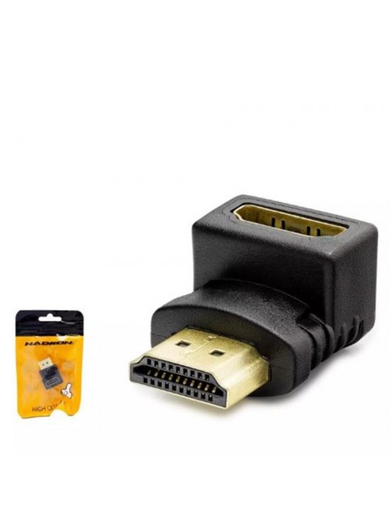 HADRON HDX1258 HDMI (M) TO HDMI (F) ADAPTÖR L TİP SİYAH