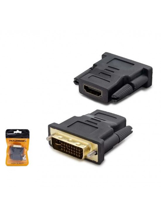 HADRON HDX1260 DVI (M) TO HDMI (F) ADAPTÖR 24+5 SİYAH
