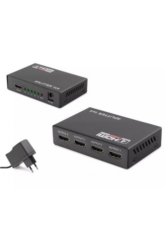 Hadron Hdx1286 4 Port Hdmi Splitter 1.4V 1080P 3D 1-In 4-Out Siyah
