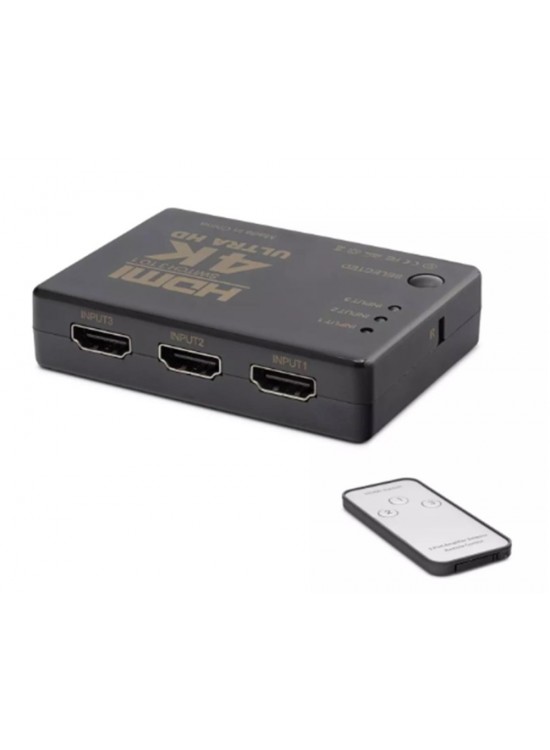 Hadron Hdx1308 3 port Hdmi Switch 3Giriş 1Çıkış 4K Kumandalı