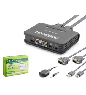 Hadron Hdx1362 Vga Usb Kwm Switch 2Giriş 1Çıkış Kablolu Siyah