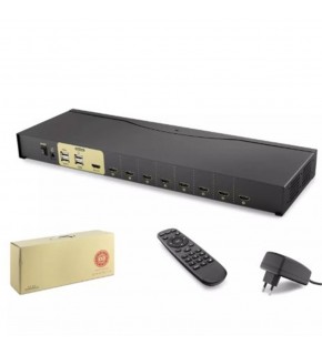 Hadron Hdx1378 8 Port Hdmi Kvm Switch  Siyah IR uzaktan kumanda