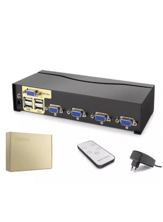 Hadron Hdx1381 4 Port Vga Kvm Switch Uzaktan kumanda 5V adaptör Hadron Hdx1381 4 Port Vga Kvm Switch Uzaktan kumanda 5V adaptör