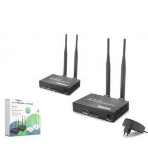 HADRON HDX1444 Kablosuz HDMI Görüntü Aktarım Seti Loop-Out IR 1080p 200 m Siyah