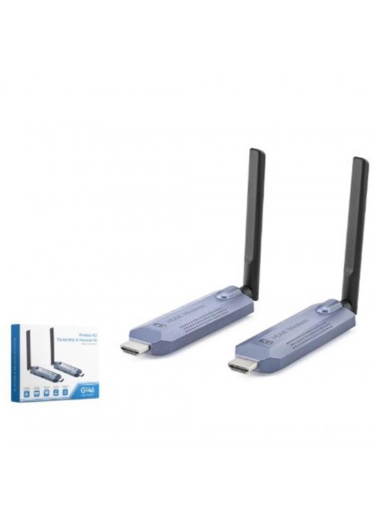 HADRON HDX1445 Kablosuz HDMI Görüntü Aktarım Seti 1080p 60 Hz 150 m Gri