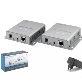 HADRON HDX1600 HDMI KVM Extender 4K 30 Hz 60 m - Gümüş