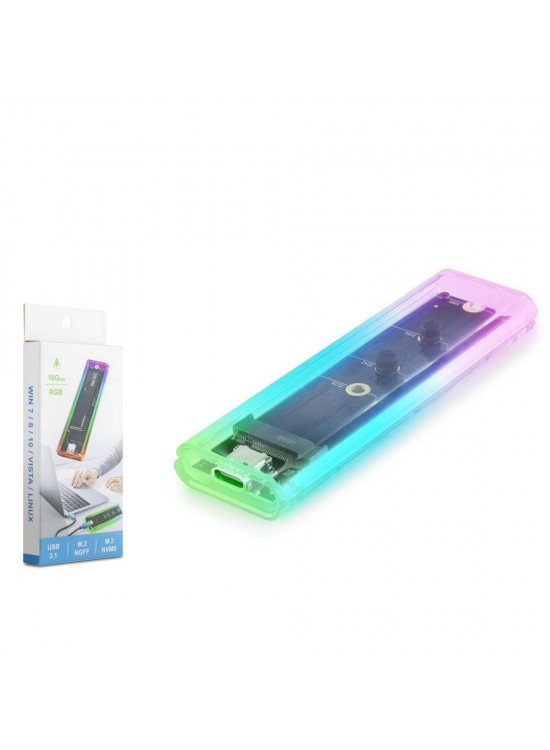 Hadron Hdx1770 Ssd Kutu Type-C3.1 Nvme + Ngff M2 10Gbps Rgb Transparent Hadron Hdx1770 Ssd Kutu Type-C3.1 Nvme + Ngff M2 10Gbps Rgb Transparent