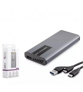 Hadron Hdx1780 Ssd Kutu Type-C3.1 + Usb3.0 Nvme + Ngff M2 Alüminyum + Plastik Chip Rtl9210B Rgb Gri