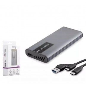 HADRON HDX1781 SSD KUTU TYPE-C3.1 + USB3.0 NGFF ALİMÜNYUM + PLASTİK M2 CHIP RTL9201R RGB GR