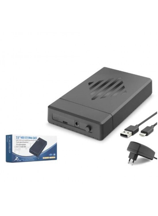 HADRON HDX1794 3.5 İnç SATA HDD Harici Disk Kutusu USB 2.0 Type-C - Siyah